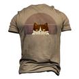 Stoned Black Cat Smoking And Peeking Sideways With Cannabis Men's 3D T-shirt Back Print Khaki