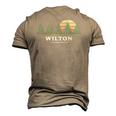 Wilton Ct Vintage Throwback Tee Retro 70S Men's 3D T-Shirt Back Print Khaki