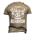 Wurst Behavior Oktoberfest Funny German Festival  Men's T-shirt 3D Print Graphic Crewneck Short Sleeve Back Print Khaki
