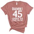 45 Year Old Funny 45Th Birthday Funny Quote 45 Years Unisex Crewneck Soft Tee Heather Mauve