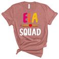 8Q1v Ela Squad English Language Arts Teacher School Women's Short Sleeve T-shirt Unisex Crewneck Soft Tee Heather Mauve