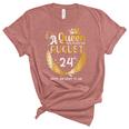 A Queen Was Born On August 24 Girly August 24Th Birthday Unisex Crewneck Soft Tee Heather Mauve