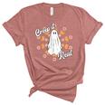 Creep It Real Vintage Ghost Pumkin Retro Groovy  Women's Short Sleeve T-shirt Unisex Crewneck Soft Tee Heather Mauve