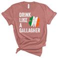 Drink Like A Gallagher St Patricks Day Beer  Drinking  Women's Short Sleeve T-shirt Unisex Crewneck Soft Tee Heather Mauve