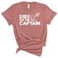 Funny Captain Wife Dibs On The Captain Funny Fishing Quote  Unisex Crewneck Soft Tee Heather Mauve