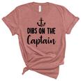 Funny Captain Wife Dibs On The Captain Quote Anchor Sailing  Unisex Crewneck Soft Tee Heather Mauve