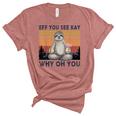 Funny Vintage Sloth Lover Yoga Eff You See Kay Why Oh You  Women's Short Sleeve T-shirt Unisex Crewneck Soft Tee Heather Mauve