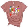 Happy First Day Lets Do This Welcome Back To School Teacher Unisex Crewneck Soft Tee Heather Mauve