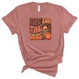 Here For The Boos Groovy Fall Women's Short Sleeve T-shirt Unisex Crewneck Soft Tee Heather Mauve