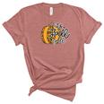 Its Fall Yall Leopard Pumpkin Women's Short Sleeve T-shirt Unisex Crewneck Soft Tee Heather Mauve