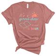 Its Good Day To Read Book Funny Library Reading Lovers  Unisex Crewneck Soft Tee Heather Mauve