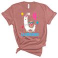 Kids 4Th Birthday I Am 4 Years Old And Llamazing Llama Girl Ns Women's Short Sleeve T-shirt Unisex Crewneck Soft Tee Heather Mauve