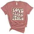 Love Like Jesus Christian God Lover Funny Words On Back V3 Unisex Crewneck Soft Tee Heather Mauve