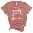 Made In April 1977 45 Years Being Awesome 45Th Birthday Unisex Crewneck Soft Tee Heather Mauve