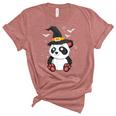 Panda Witch Halloween Bear China Animal Outfit Costume Kids Unisex Crewneck Soft Tee Heather Mauve