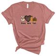 Peace Love Fall Pumpkin Heart Women's Short Sleeve T-shirt Unisex Crewneck Soft Tee Heather Mauve