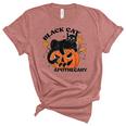 Retro Black Cat Apothecary And Pumpkin Halloween Vintage Unisex Crewneck Soft Tee Heather Mauve