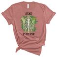 Skeleton And Plants Stoned To The Bone Women's Short Sleeve T-shirt Unisex Crewneck Soft Tee Heather Mauve