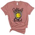 Softball Gigi Leopard Game Day Softball Lover Mothers Day  Women's Short Sleeve T-shirt Unisex Crewneck Soft Tee Heather Mauve