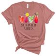 Summer Vibes Tropical Cocktail Drink Design For Beach Fun Unisex Crewneck Soft Tee Heather Mauve