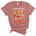 Thanksgiving With My Gnomies For Women Funny Gnomies Lover  Women's Short Sleeve T-shirt Unisex Crewneck Soft Tee Heather Mauve