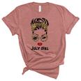 Womens Born In July Birthday Gift Leopard July Girl Women's Short Sleeve T-shirt Unisex Crewneck Soft Tee Heather Mauve