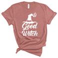 Womens Good Witch Funny Halloween Gift For Friend Unisex Crewneck Soft Tee Heather Mauve