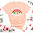 5 Years Old Birthday Girl Rainbow For Girls 5Th Birthday  Women's Short Sleeve T-shirt Unisex Crewneck Soft Tee Heather Peach
