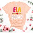 8Q1v Ela Squad English Language Arts Teacher School Women's Short Sleeve T-shirt Unisex Crewneck Soft Tee Heather Peach