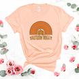 Autumn Vibes Orange Rainbow Fall Women's Short Sleeve T-shirt Unisex Crewneck Soft Tee Heather Peach