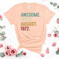 Awesome Since August 1972  50 Years Old 50Th Birthday  Women's Short Sleeve T-shirt Unisex Crewneck Soft Tee Heather Peach