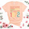 Awesome Since July 1972 Vintage 50Th Birthday 50 Years Old Unisex Crewneck Soft Tee Heather Peach