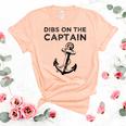 Dibs On The Captain Funny Captain Wife Dibs On The Captain  Women's Short Sleeve T-shirt Unisex Crewneck Soft Tee Heather Peach