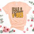 Distressed Fall Vibes Leopard Lightning Bolts In Fall Colors  Unisex Crewneck Soft Tee Heather Peach