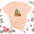 Fall In Love Gnomes Pumpkins Basket Women's Short Sleeve T-shirt Unisex Crewneck Soft Tee Heather Peach