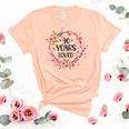 Floral 90 Year Old 90Th Birthday Women 90 Years Loved Unisex Crewneck Soft Tee Heather Peach