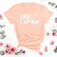 Funny Captain Wife Dibs On The Captain Funny Fishing Quote  Unisex Crewneck Soft Tee Heather Peach