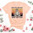 Funny Vintage Sloth Lover Yoga Eff You See Kay Why Oh You  Women's Short Sleeve T-shirt Unisex Crewneck Soft Tee Heather Peach