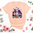 Gnomes Witch Truck Aunt Funny Halloween Costume Unisex Crewneck Soft Tee Heather Peach