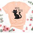 Halloween For Cat Lovers | Hocus Pocus Black Cat Unisex Crewneck Soft Tee Heather Peach