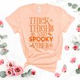 Halloween Thick Thighs And Spooky Vibes Unisex Crewneck Soft Tee Heather Peach