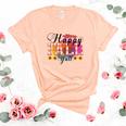 Happy Fall Yall Sunflowers Women's Short Sleeve T-shirt Unisex Crewneck Soft Tee Heather Peach