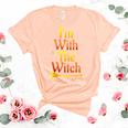 Im With The Witch Halloween Couple Matching Costume Unisex Crewneck Soft Tee Heather Peach