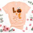 Leopard Love Cna Halloween Nurse Doctor Pumpkin Fall Unisex Crewneck Soft Tee Heather Peach