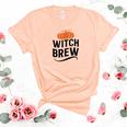 Pumpkin Witch Brew Fall Thanksgiving Women's Short Sleeve T-shirt Unisex Crewneck Soft Tee Heather Peach
