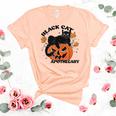 Retro Black Cat Apothecary And Pumpkin Halloween Vintage Unisex Crewneck Soft Tee Heather Peach