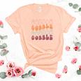 Retro Thanksgiving Gobble Gobble Gobble Women's Short Sleeve T-shirt Unisex Crewneck Soft Tee Heather Peach
