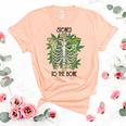 Skeleton And Plants Stoned To The Bone Women's Short Sleeve T-shirt Unisex Crewneck Soft Tee Heather Peach