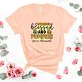 Stressed Blessed And Pumpkin Spice Obsessed Fall Women's Short Sleeve T-shirt Unisex Crewneck Soft Tee Heather Peach