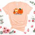Sweater Weather Pumpkin Pie Fall Season Women's Short Sleeve T-shirt Unisex Crewneck Soft Tee Heather Peach